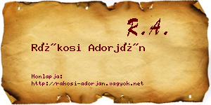 Rákosi Adorján névjegykártya