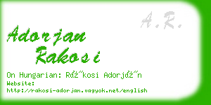 adorjan rakosi business card